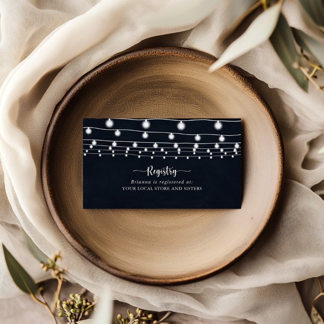 Rustic String Lights Wedding Gift Registry   Enclosure Card (Creator Uploaded)