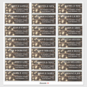 Rustic String Lights Wedding Guest Address Labels