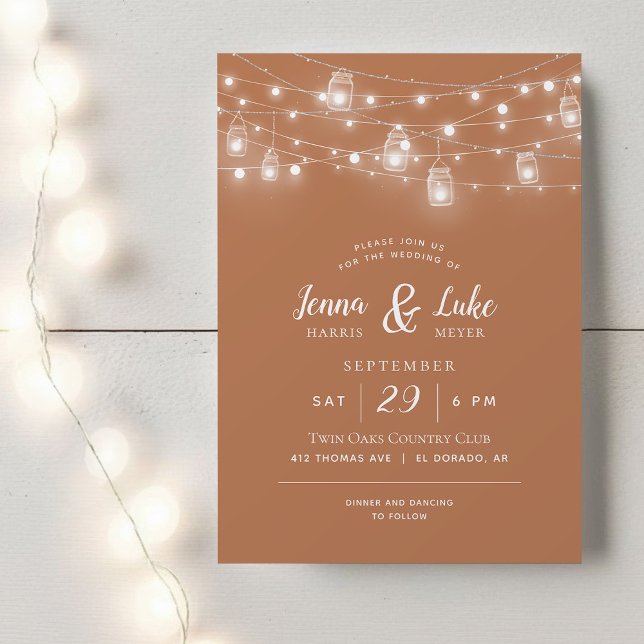 Rustic String Lights Wedding Invitation (Creator Uploaded)