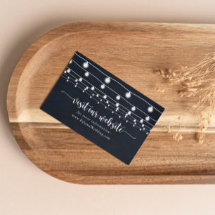 Rustic String Lights Wedding Website Enclosure Card