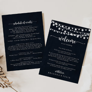 Rustic String Lights Wedding Welcome Letter