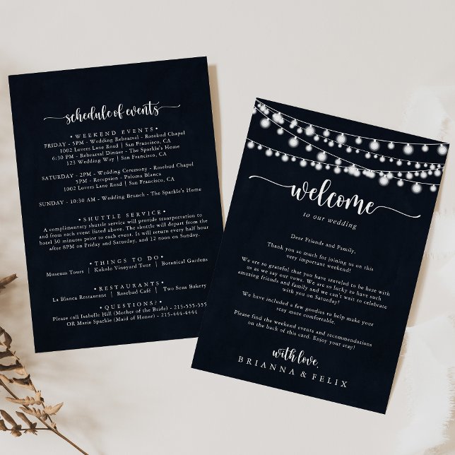 Rustic String Lights Wedding Welcome Letter (Creator Uploaded)