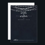 Rustic String Lights Wedding Words of Wisdom Advice Card<br><div class="desc">This rustic string lights wedding words of wisdom advice card is perfect for a modern wedding. The design features beautiful hand-painted string lights in a dark blue background. These cards are perfect for a wedding, bridal shower, baby shower, graduation party & more. Personalise the cards with the names of the...</div>
