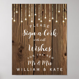 Rustic string of lighs Sign a Cork party/wedding