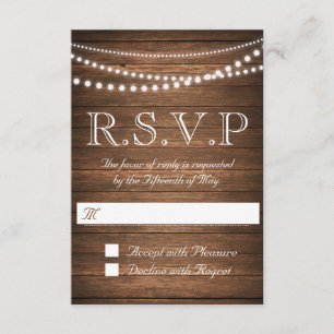 Rustic String of Lights RSVP 3.5" x 5" Card