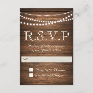 Rustic String of Lights RSVP 3.5" x 5" (Off White) Card