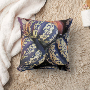 Rustic Striped Pumpkins Cushion