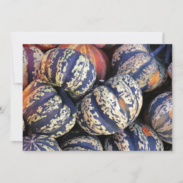 Rustic Striped Pumpkins  Invitation (Front)