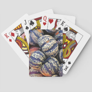 Rustic Striped Pumpkins Playing Cards