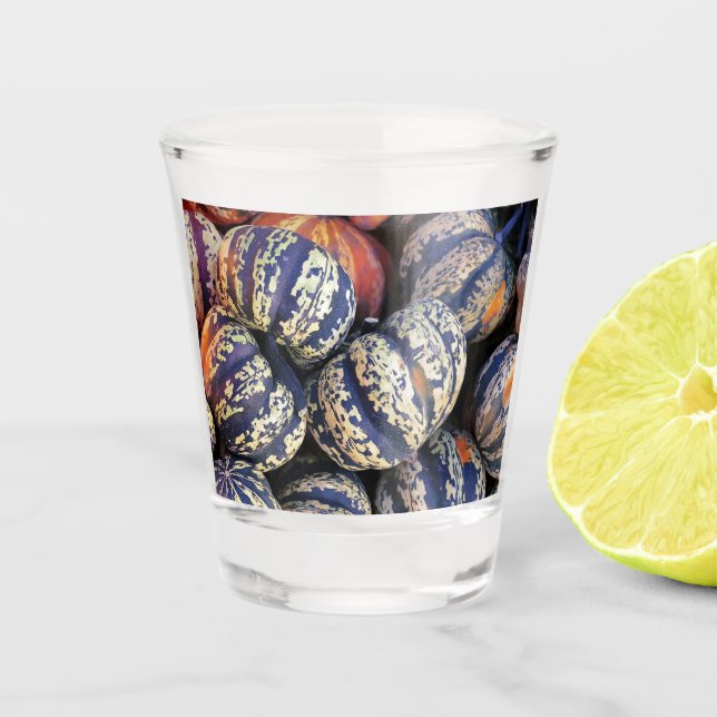 Rustic Striped Pumpkins  Shot Glass (Front)
