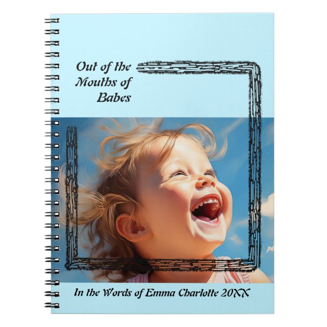 Rustic Style Blue Baby Book (Front)