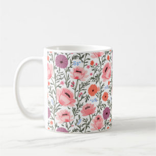 Rustic-Style Watercolor Wildflowers Coffee Mug