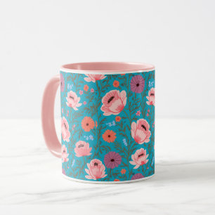 Rustic-Style Watercolor Wildflowers Mug