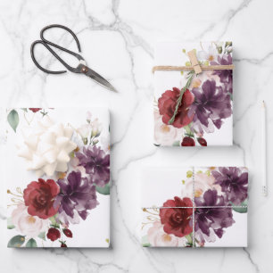 Rustic Stylish Floral Bouquets  Wrapping Paper Sheet