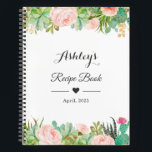 Rustic Succulent Cactus Floral Recipe Book<br><div class="desc">Rustic Succulent Cactus Floral Recipe Book.
(1) For further customisation,  please click the "customise further" link and use our design tool to modify this template. 
(2) If you need help or matching items,  please contact me.</div>