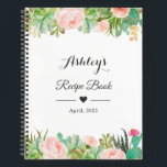 Rustic Succulent Cactus Floral Recipe Book<br><div class="desc">Rustic Succulent Cactus Floral Recipe Book.
(1) For further customisation,  please click the "customise further" link and use our design tool to modify this template. 
(2) If you need help or matching items,  please contact me.</div>