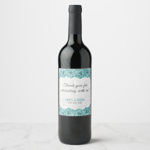 Rustic Succulent Floral Barn Wood Elegant Wedding Wine Label