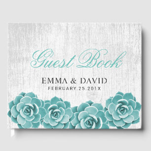 Rustic Succulent Floral Elegant Spring Wedding Guest Book