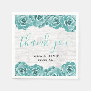 Rustic Succulent Floral Elegant Spring Wedding Napkin