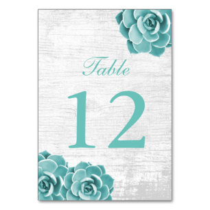 Rustic Succulent Floral Wedding Table Numbers
