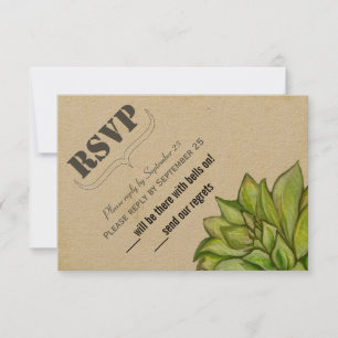 Rustic Succulent Modern Typography Wedding