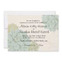 Rustic Succulent Wedding Invitation