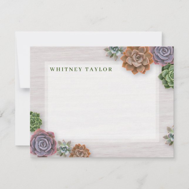 Rustic Succulents Card (Front)