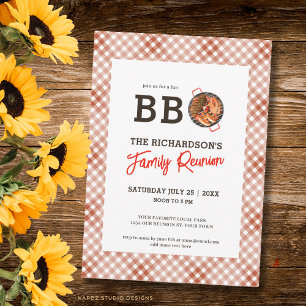 Rustic Summer Barbecue Family Reunion Invitation
