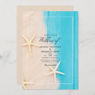Rustic Summer Beach Wedding Invitation