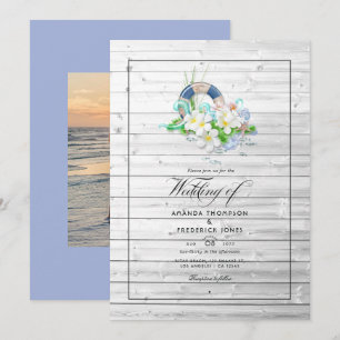 Rustic Summer Beach Wedding Photo Invitation