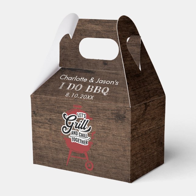 Rustic Summer Engagement Party BBQ Favour Box (Front Side)