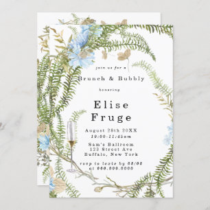 Rustic Summer Fern Wreath Brunch & Bubbly Invitati Invitation