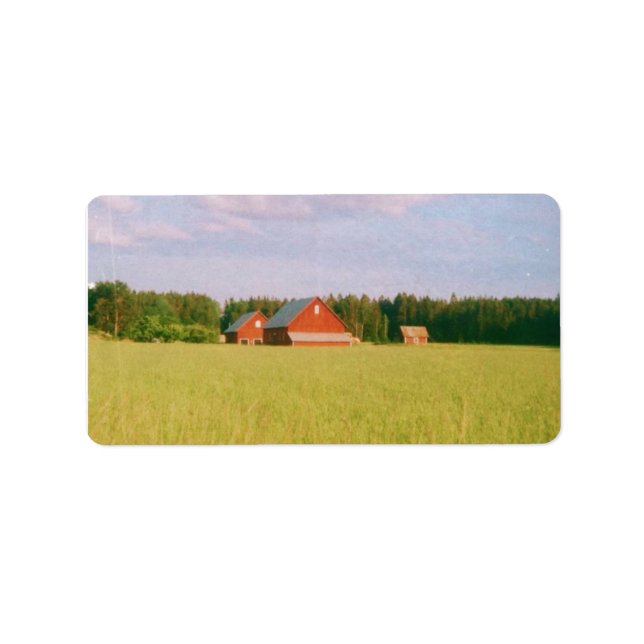Rustic summer field, Helsingia, Sweden Label (Front)
