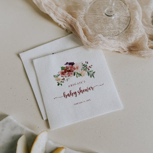 Rustic Summer Floral Baby Shower Napkins