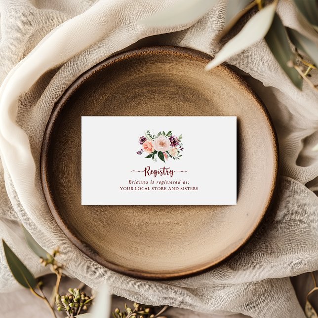 Rustic Summer Floral Wedding Gift Registry   Enclosure Card (Creator Uploaded)
