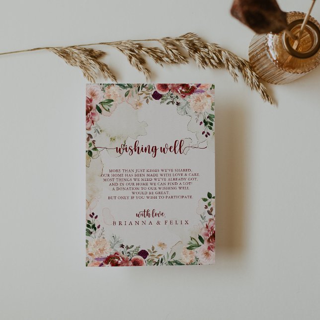 Rustic Summer Floral Wedding Wishing Well   Enclosure Card (Creator Uploaded)