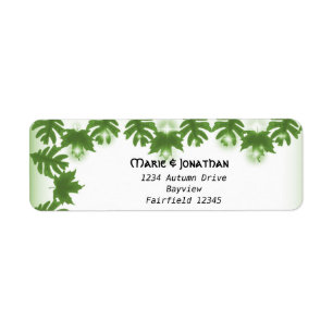 Rustic summer oak tree canopy wedding return address label