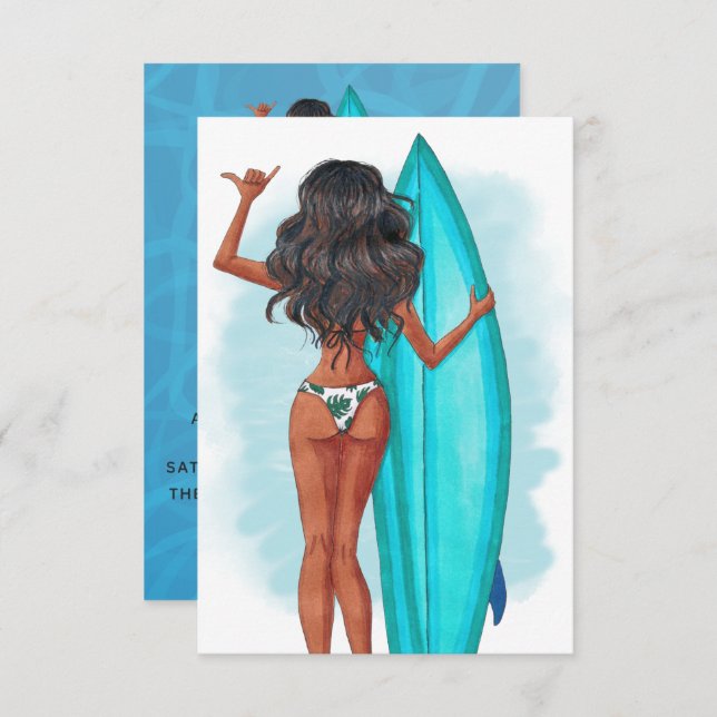 Rustic Summer Surf Beach Vacation Birthday Party I Invitation (Front/Back)