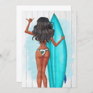 Rustic Summer Surf Beach Vacation Birthday Party Invitation