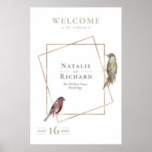 Rustic Summer Wedding Welcome Sign birds