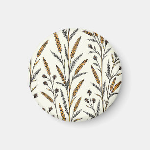 Rustic Sun-Drenched Wheat and Wildflower Field Magnet