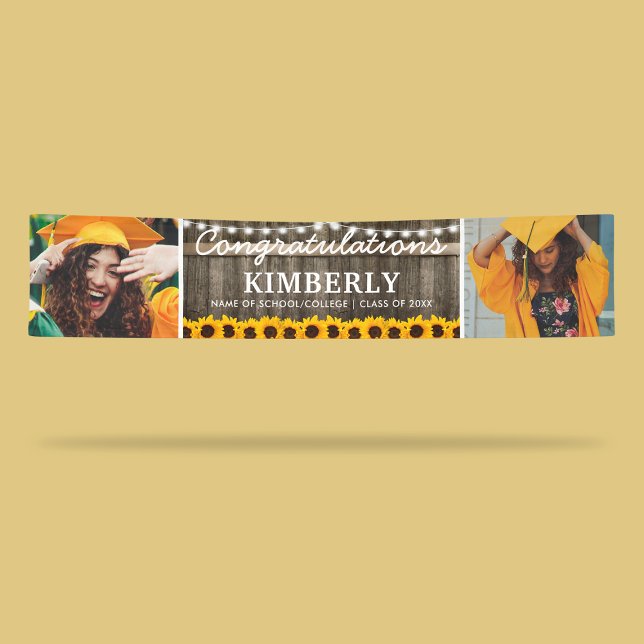 Rustic Sunflower 2021 Graduation 2 Photo Banner (Creator Uploaded)