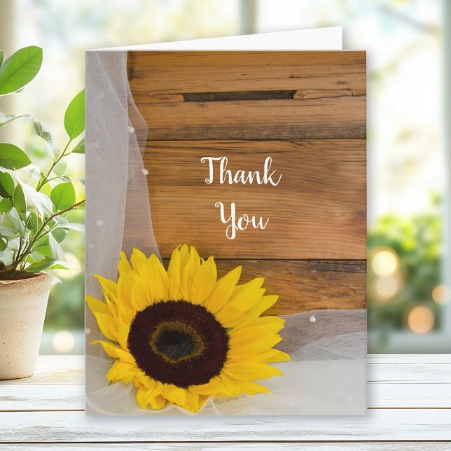 Rustic Sunflower and Bridal Veil Country Thank You (Creator Uploaded)
