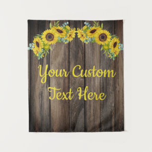 Rustic Sunflower Anniversary Party Backdrop Prop Tapestry