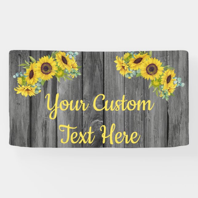Rustic Sunflower Anniversary Party Photobooth Prop Banner (Horizontal)