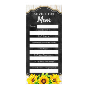 Rustic Sunflower Baby Shower Advice Game Card