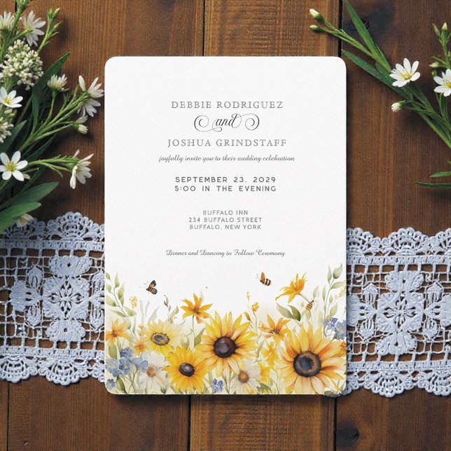 Rustic Sunflower Barn Fall Wedding Invitation  (Creator Uploaded)