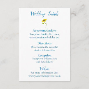 Rustic Sunflower Beauty Wedding Enclosure Card