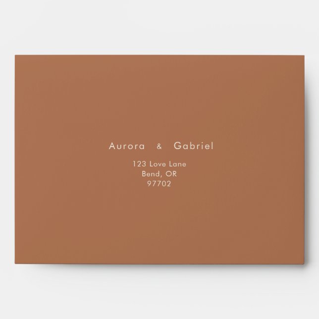 Rustic Sunflower Beige Self Addressed Wedding Envelope (Front)
