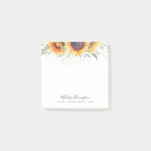 Rustic Sunflower Bloom   Floral Custom Post-it Notes
